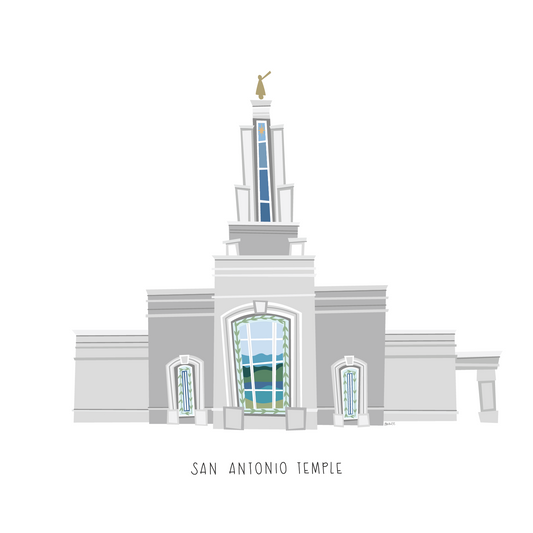 San Antonio LDS Temple Art Print